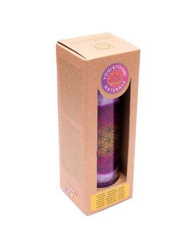BOUGIE 100H FLEUR DE VIE VIOLETTE - LAVANDE/MANDARINE/VANILLE
